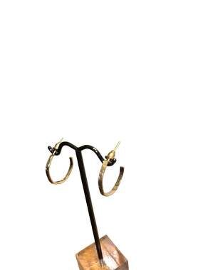 Vintage Gold Tone Textured Small Hoop Earrings